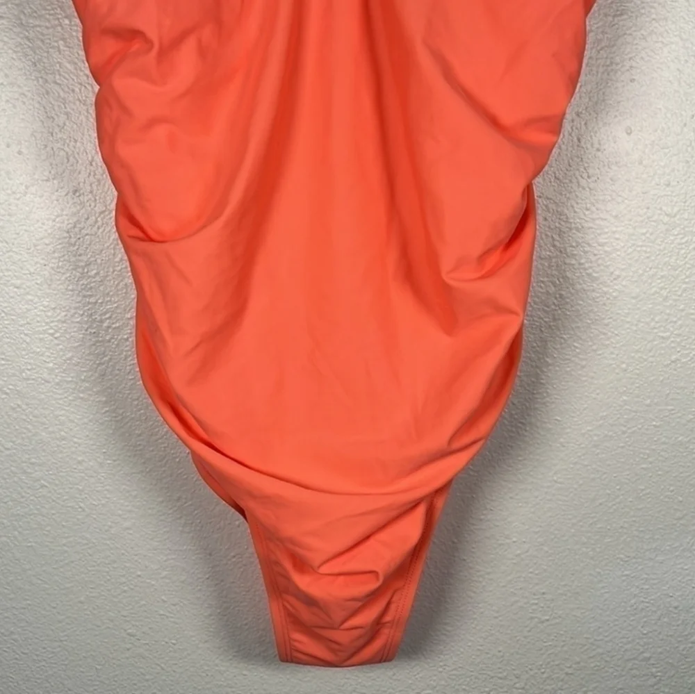 NWT Kona Sol Womens Peach Ruched One Piece Swimming Suit Size 18W